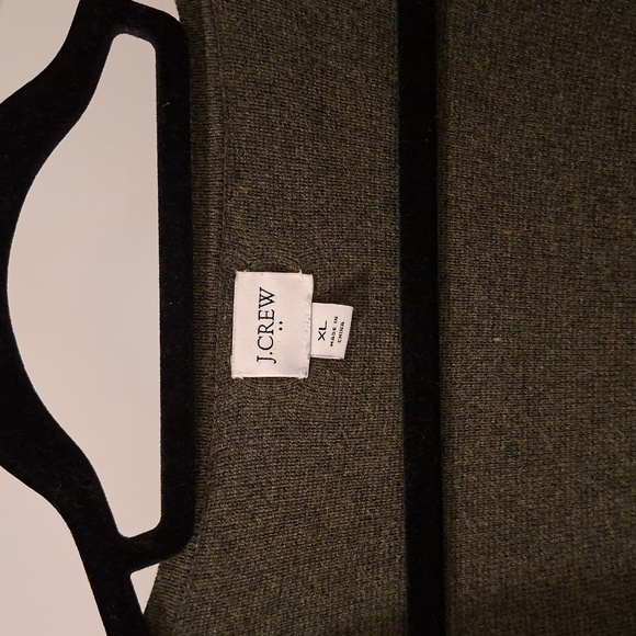 J. Crew Women's Forest Green Open Front/Waterfall 100% Cotton Cardigan (Size XL) - Picture 2 of 6